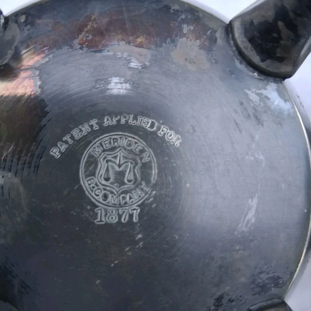 Antique Victorian Meriden Brittania Lion Footed Creamer Sugar Silverplate 1877‎
